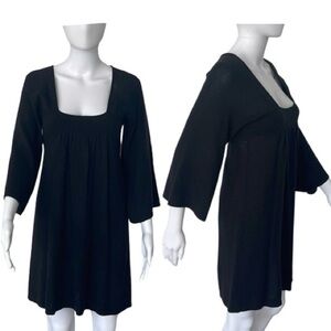 Express Black Empire Waist Sweater Dress with Kimono Sleevess & Square Neckline